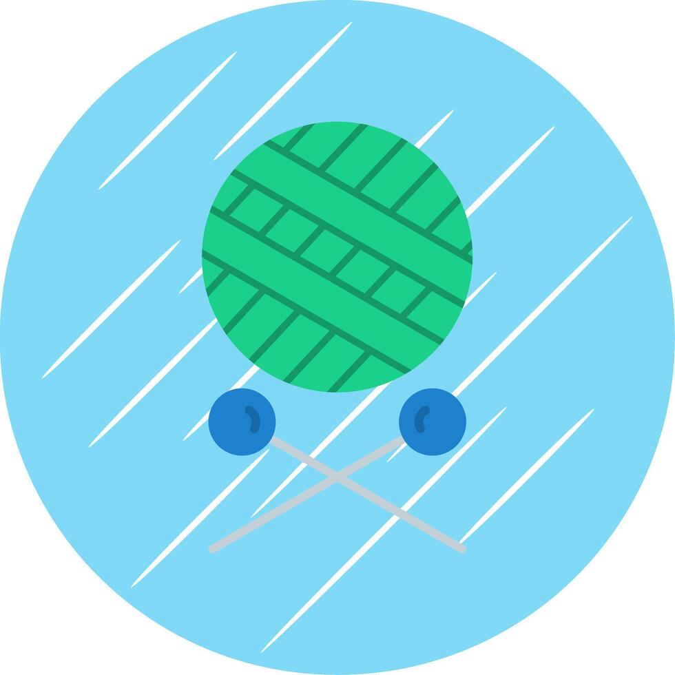Crochet Flat Blue Circle Icon vector