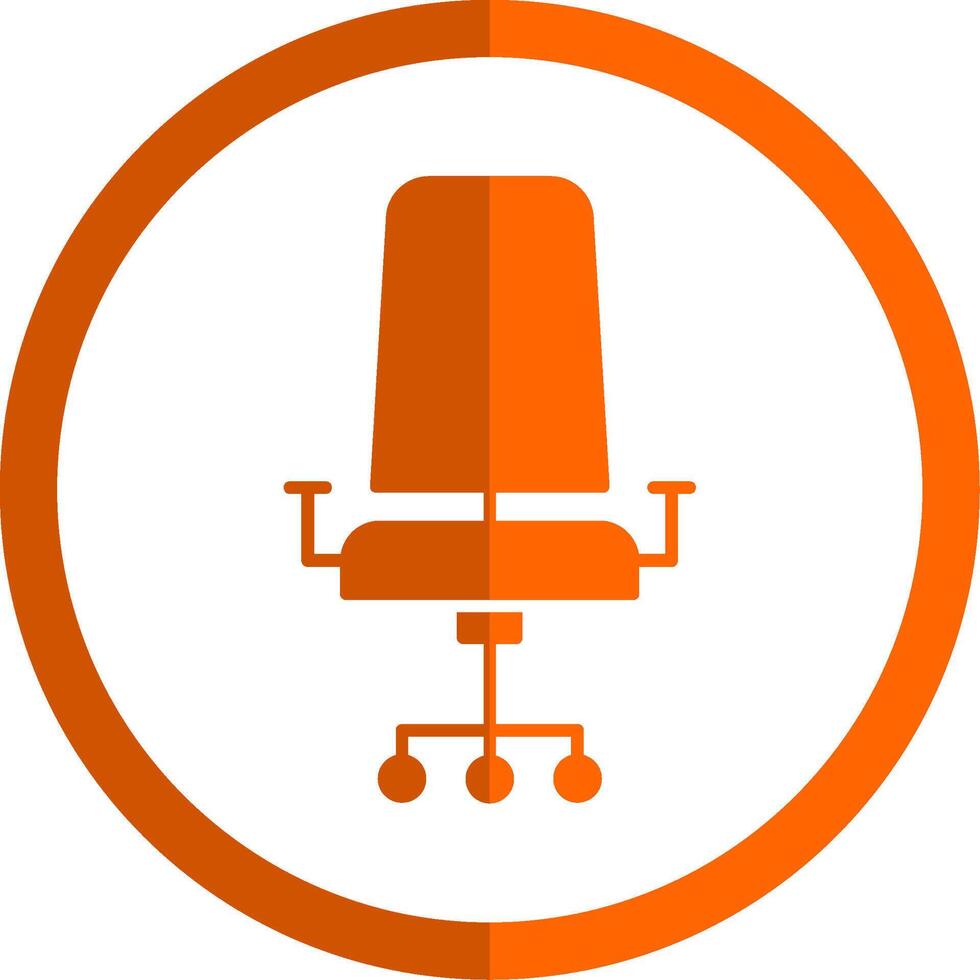 silla glifo naranja circulo icono vector