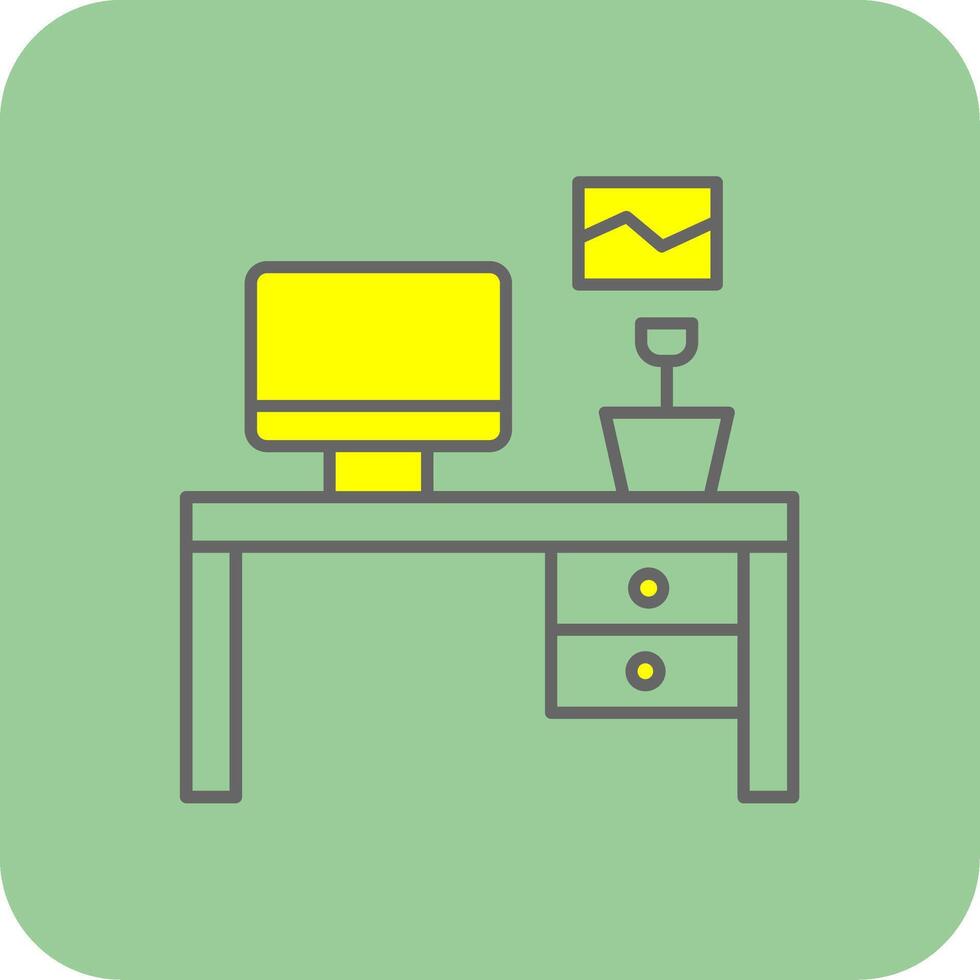 Workplace Filled Yellow Icon vector