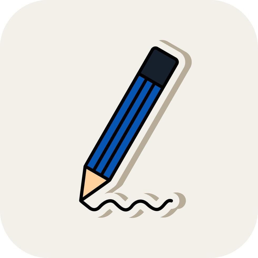 Pencil Line Filled White Shadow Icon vector