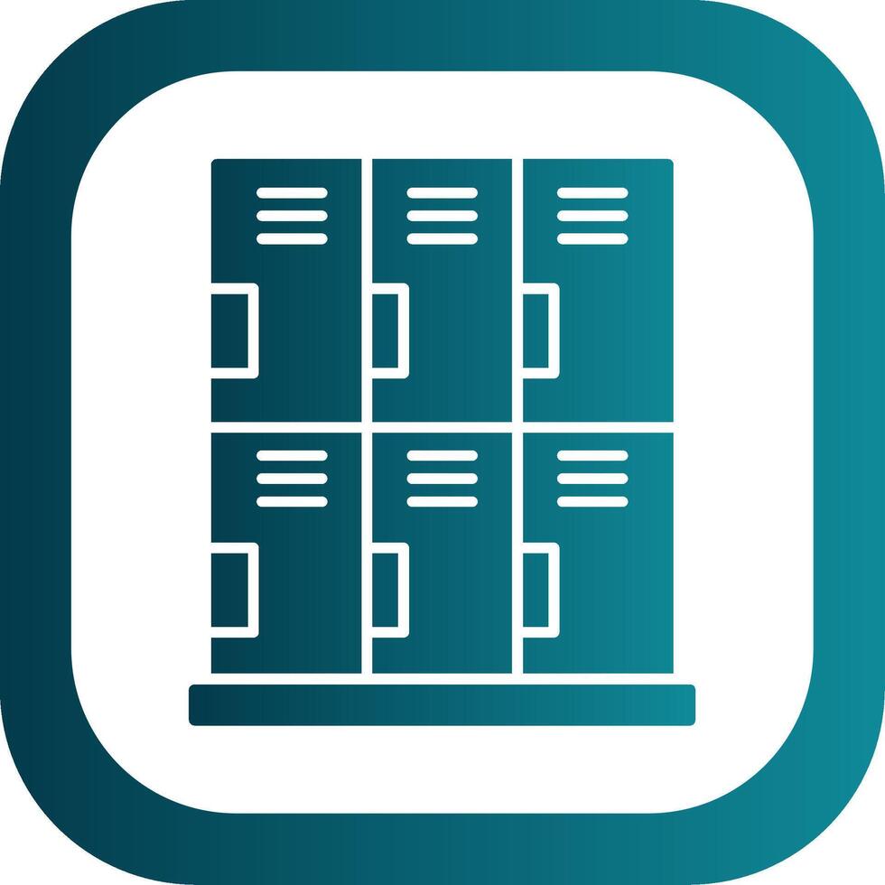 Locker Glyph Gradient Round Corner Icon vector
