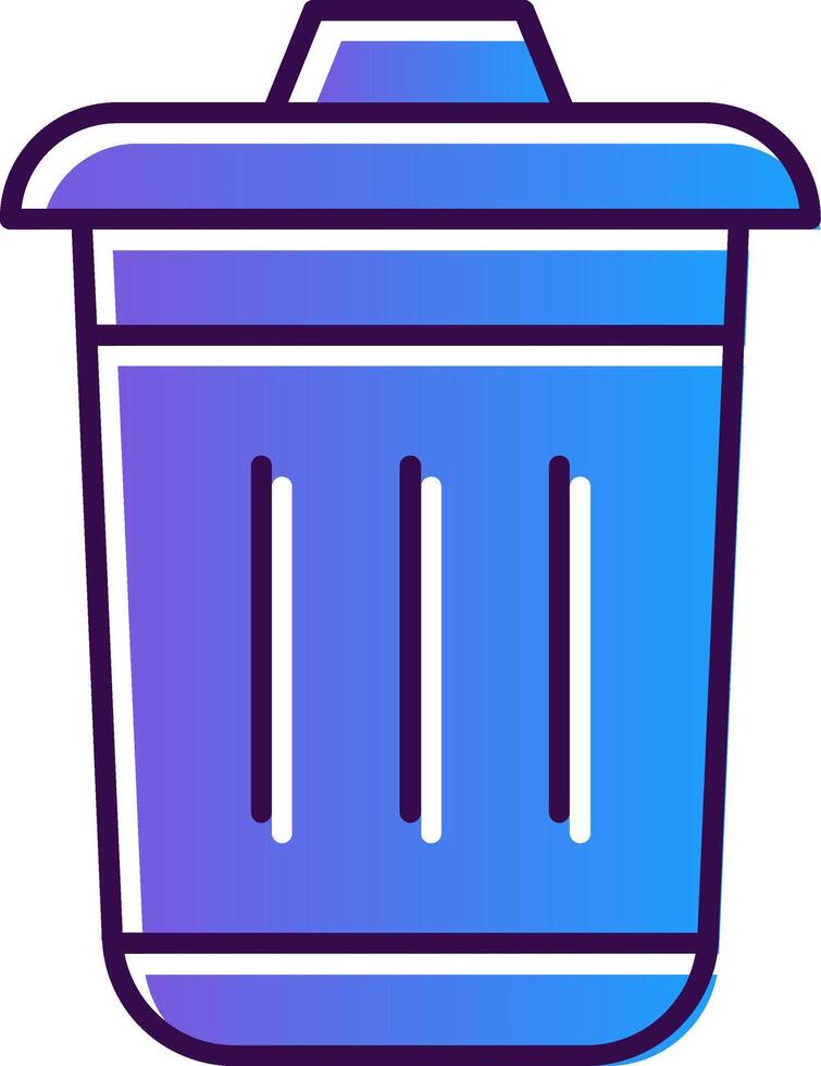 Dustbin Gradient Filled Icon vector