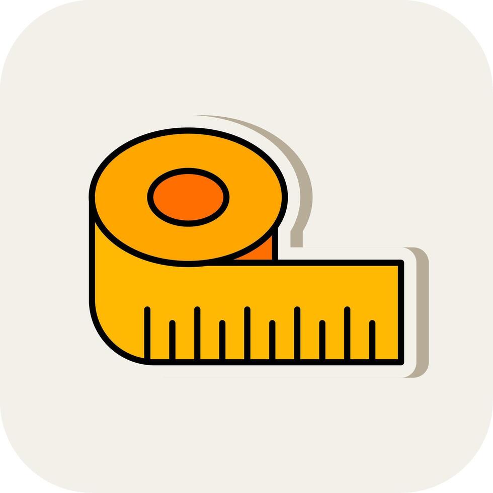 Ruler Line Filled White Shadow Icon vector