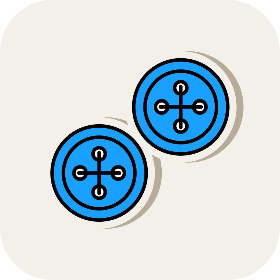 Buttons Line Filled White Shadow Icon vector