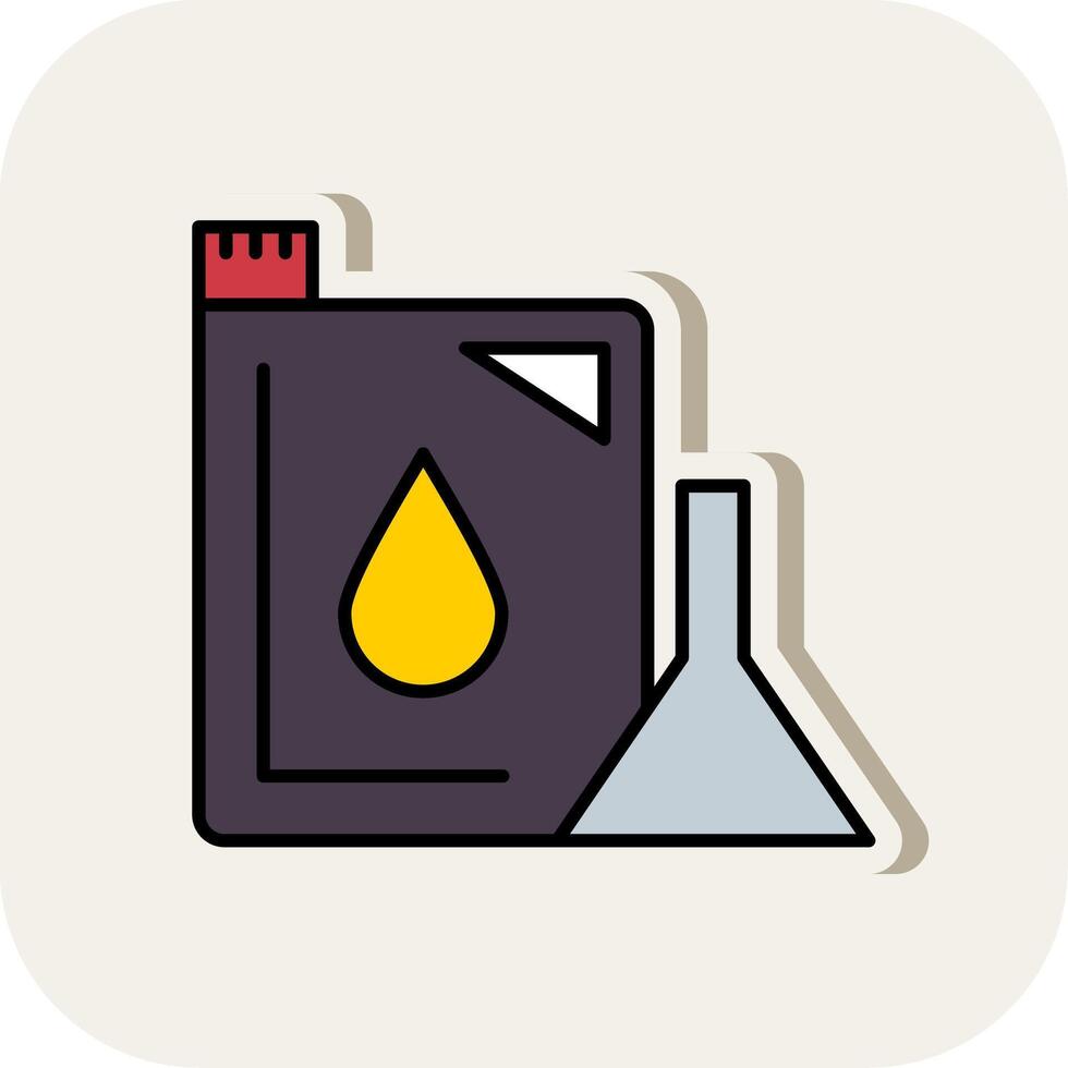 Machine Oil Line Filled White Shadow Icon vector