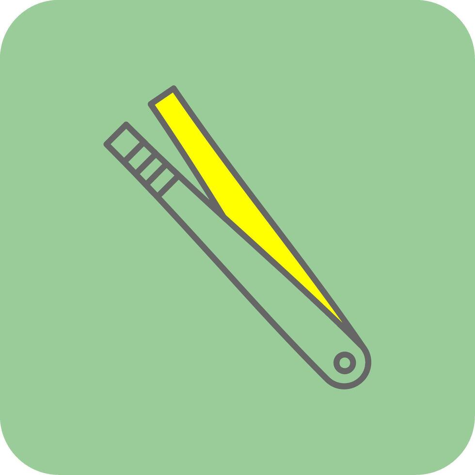 Tweezer Filled Yellow Icon vector