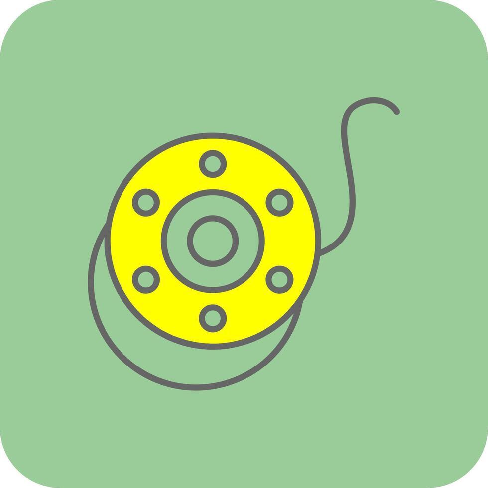 Bobbin Filled Yellow Icon vector