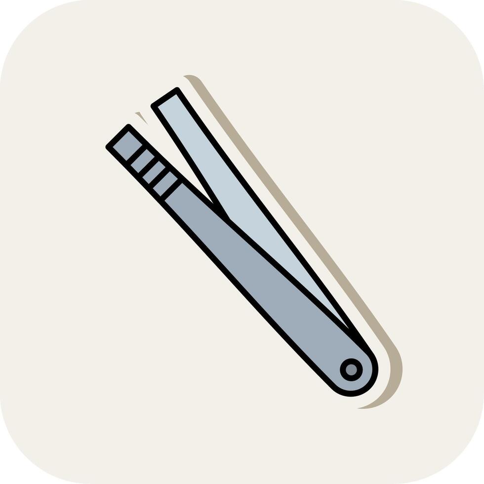 Tweezer Line Filled White Shadow Icon vector