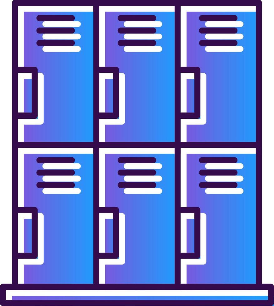 Locker Gradient Filled Icon vector