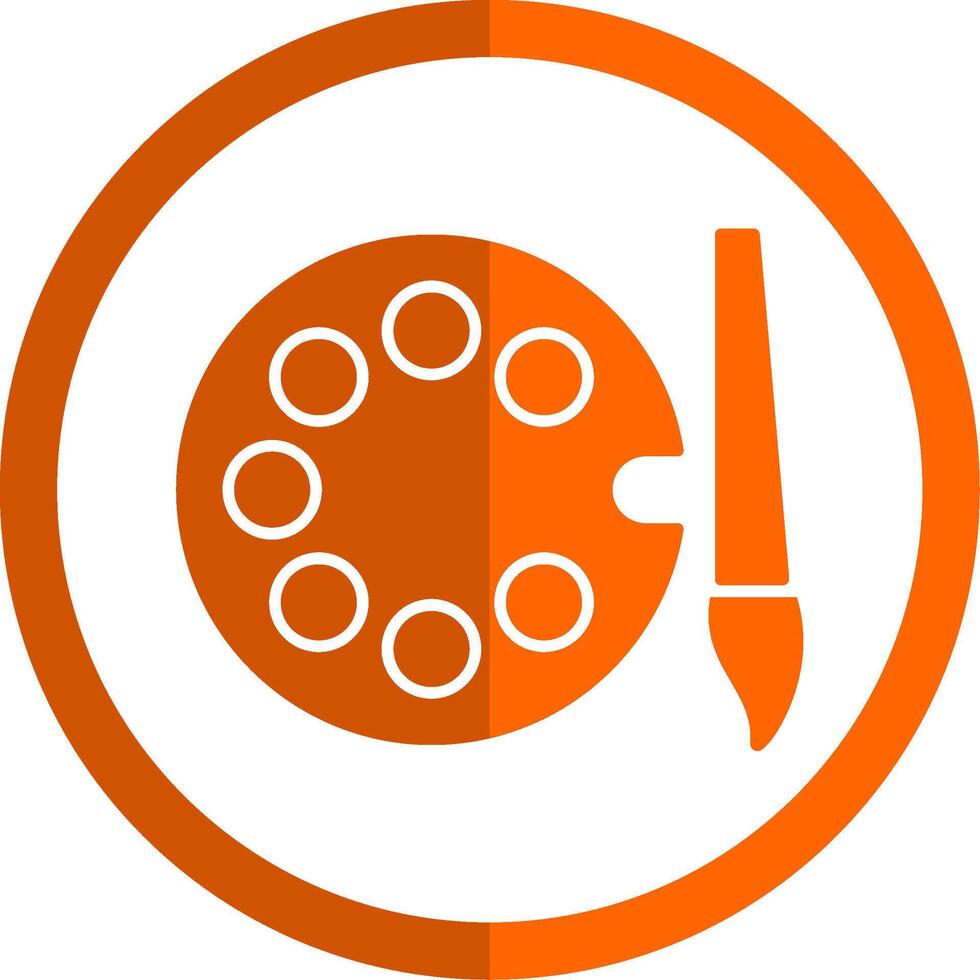 Colors Glyph Orange Circle Icon vector