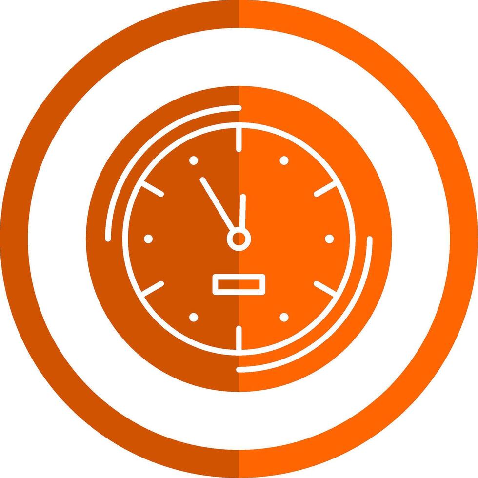 Wall Clock Glyph Orange Circle Icon vector