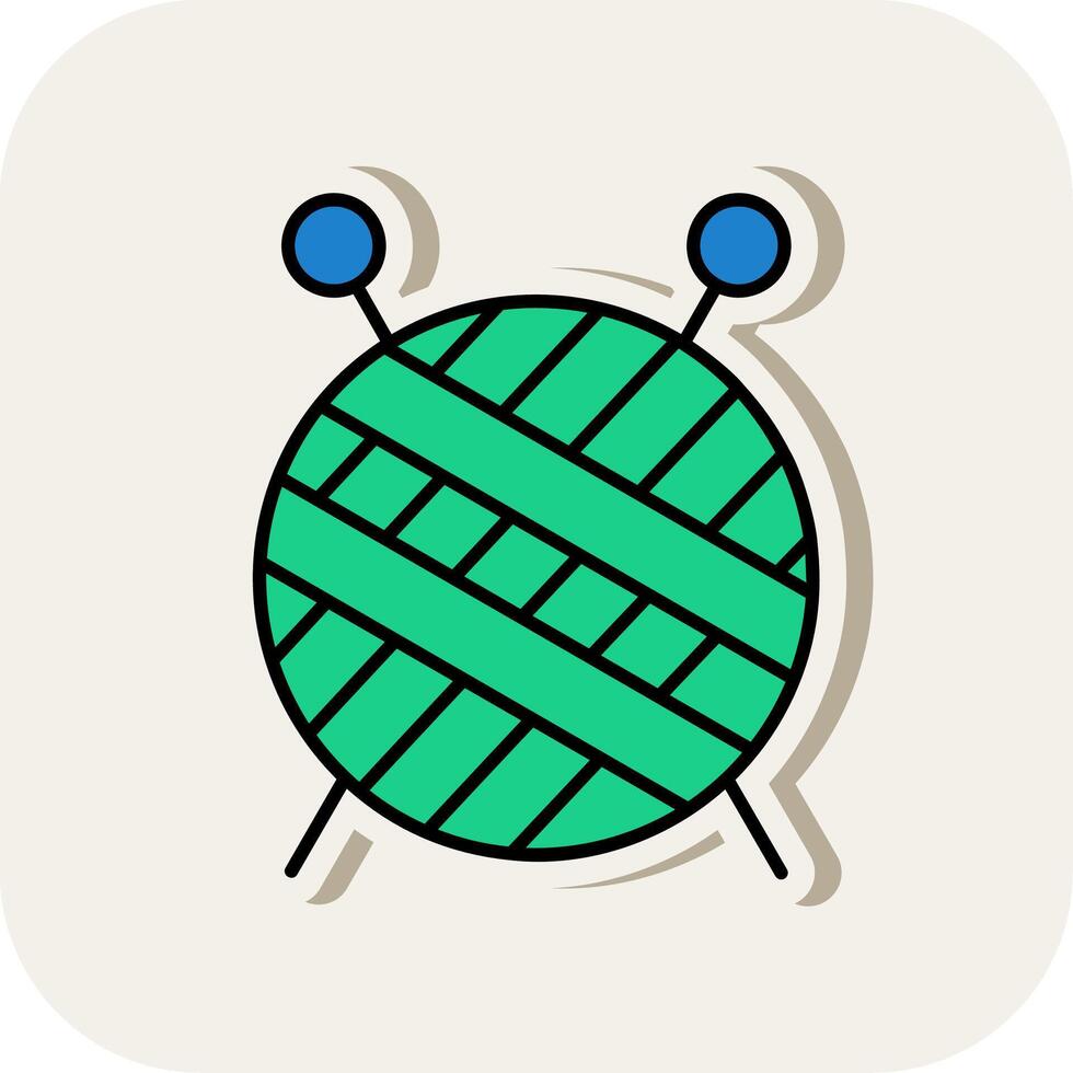 Knitting Line Filled White Shadow Icon vector