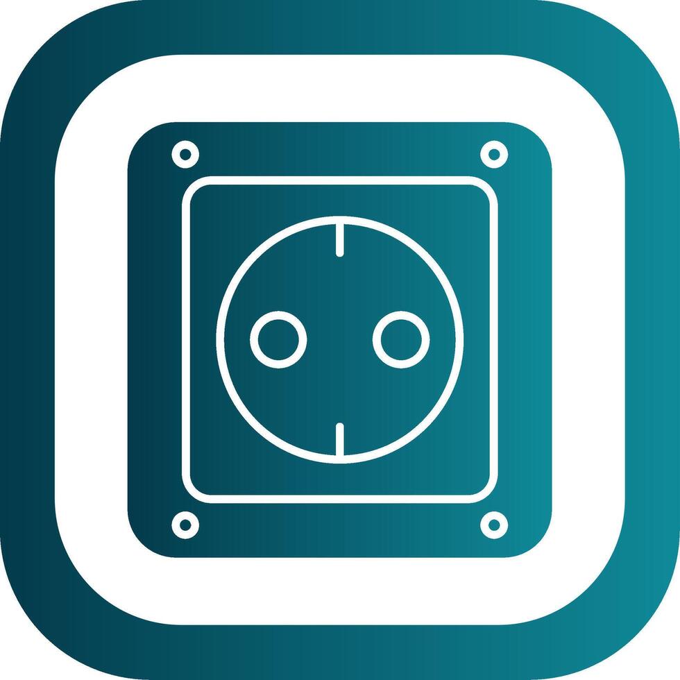 Socket Glyph Gradient Round Corner Icon vector