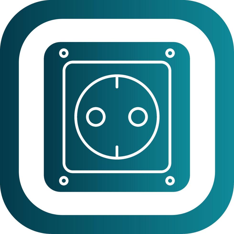 Socket Glyph Gradient Round Corner Icon vector