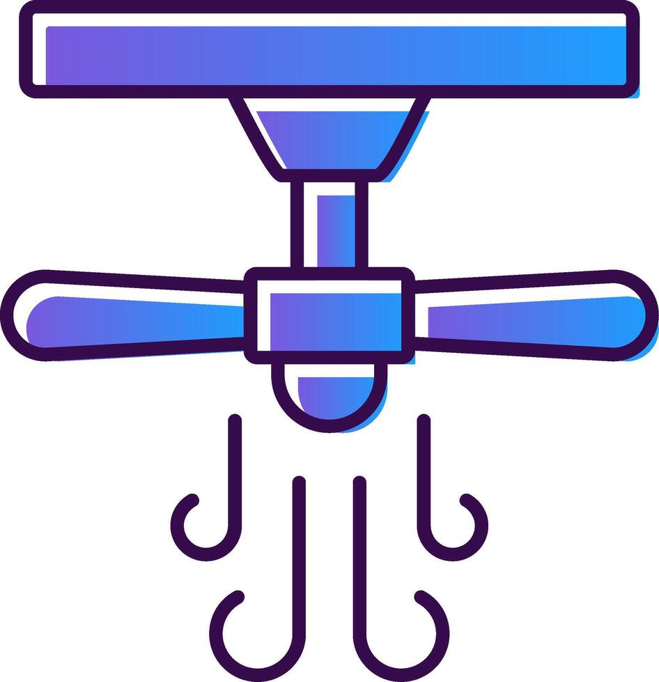 Ceiling Fan Gradient Filled Icon vector