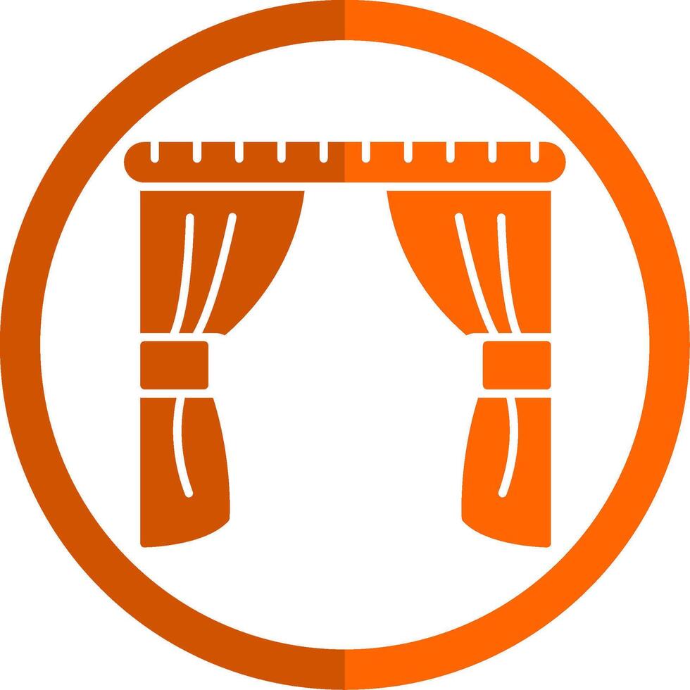 Curtains Glyph Orange Circle Icon vector