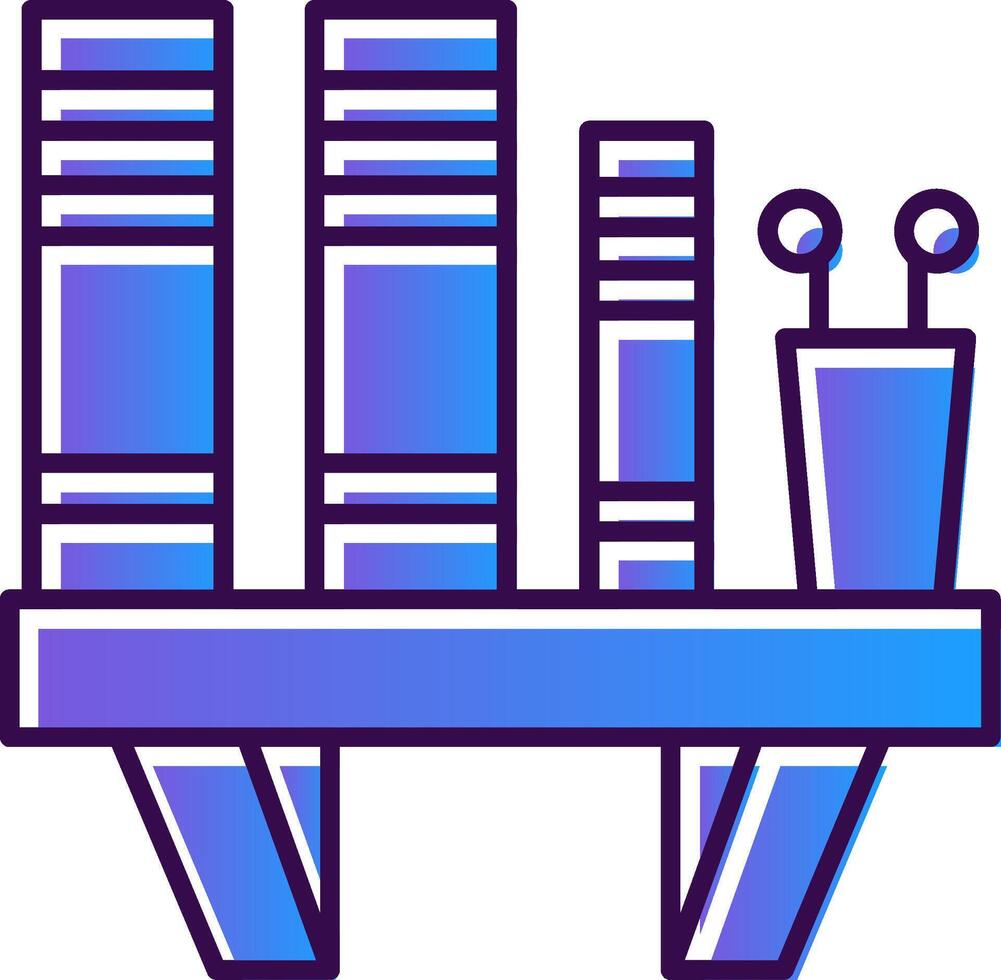 Book Shelf Gradient Filled Icon vector