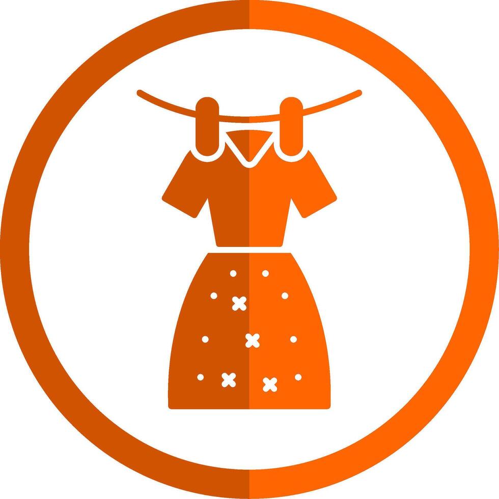 Pattern cloth Glyph Orange Circle Icon vector