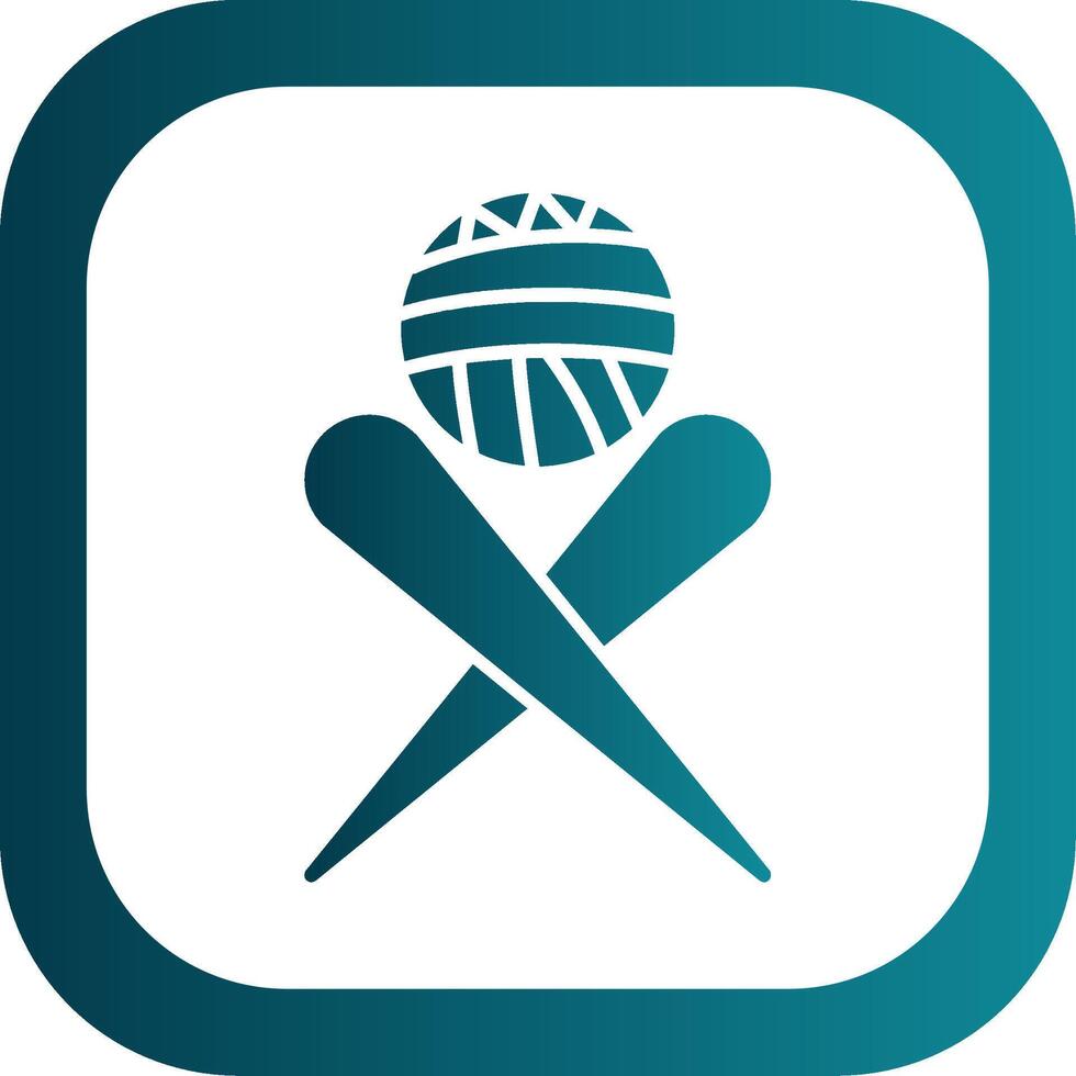 Knitting Needles Glyph Gradient Round Corner Icon vector
