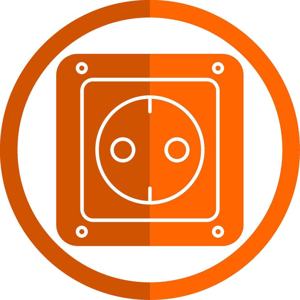 Socket Glyph Orange Circle Icon vector