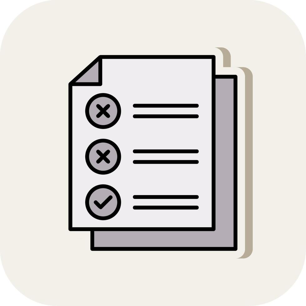 Check List Line Filled White Shadow Icon vector