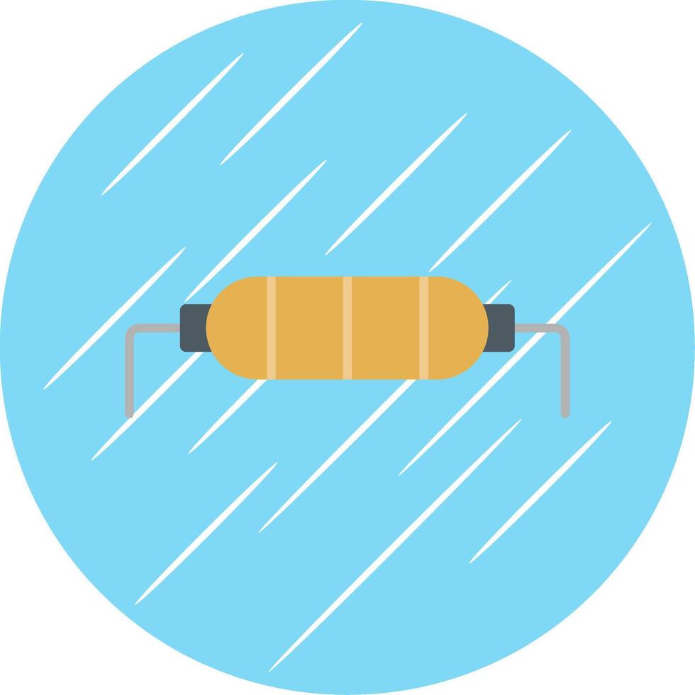 Resistor Flat Blue Circle Icon vector