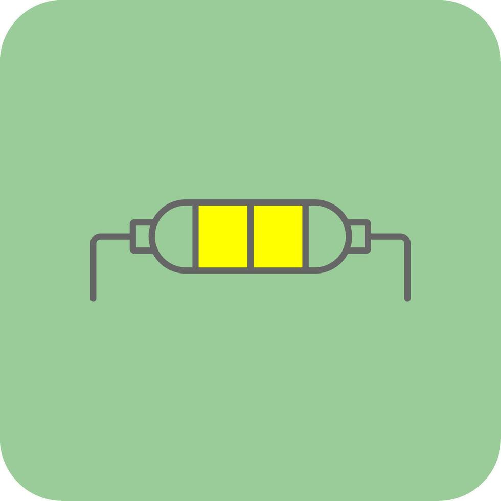 resistor lleno amarillo icono vector