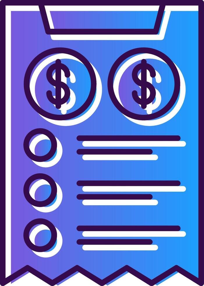Bill Gradient Filled Icon vector