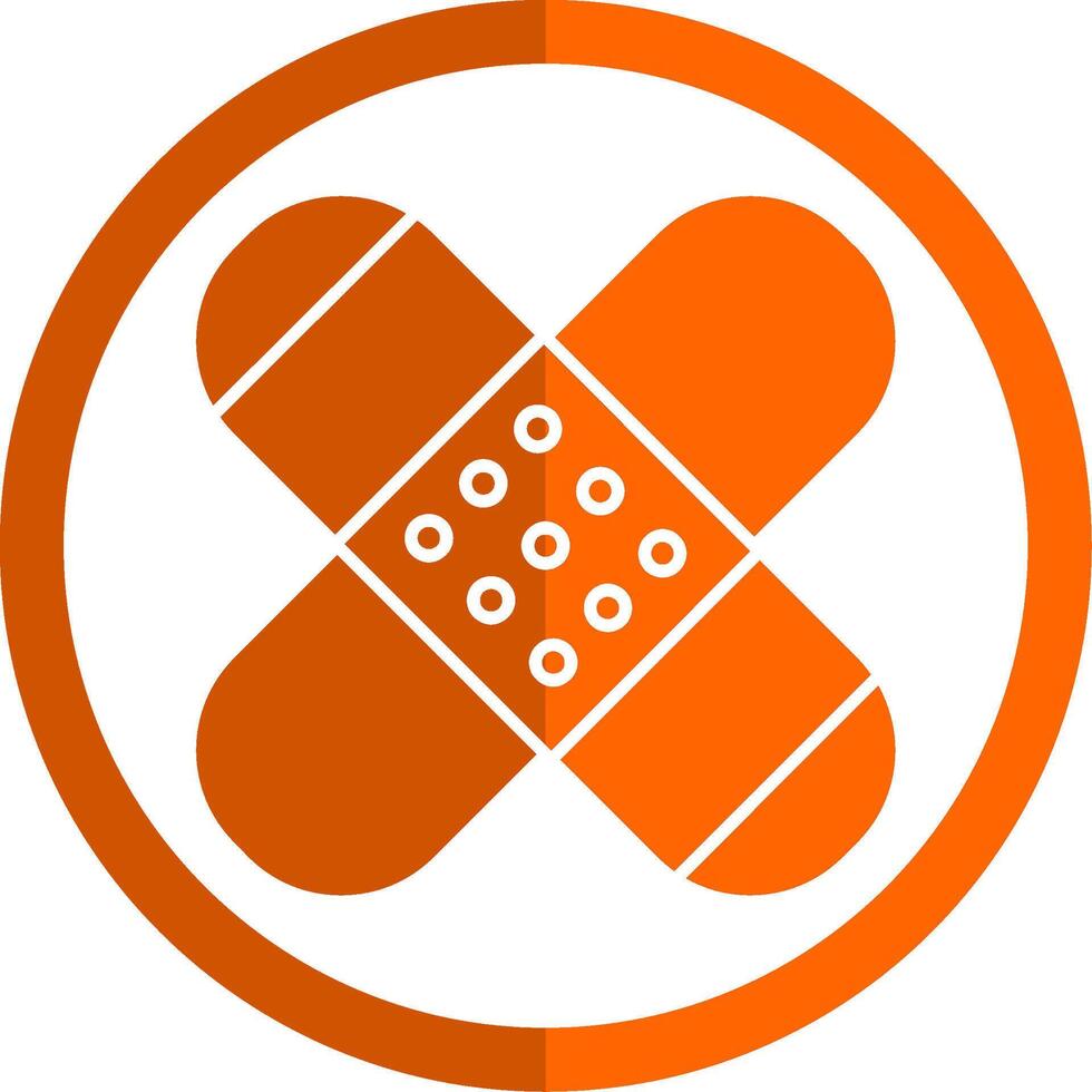 Patch Glyph Orange Circle Icon vector