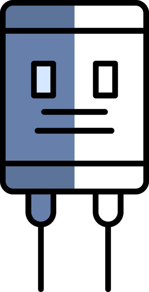 Capacitor Filled Half Cut Icon vector