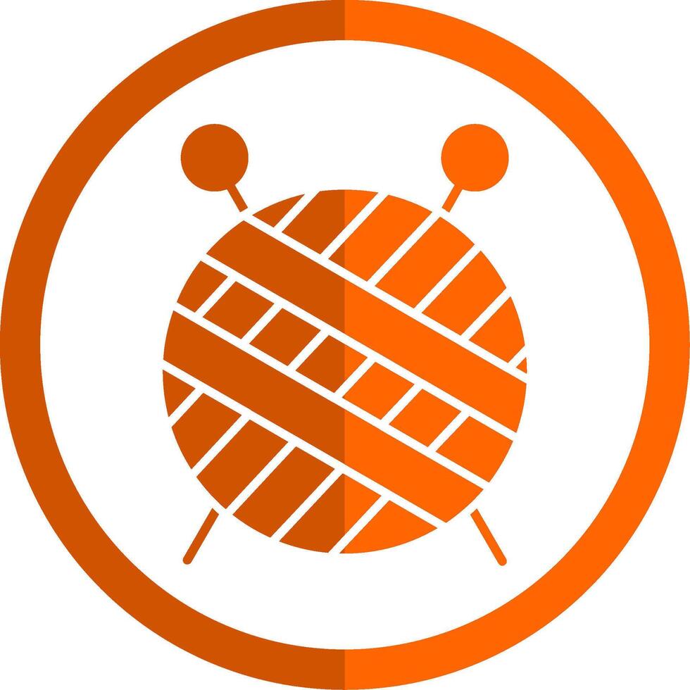 Knitting Glyph Orange Circle Icon vector