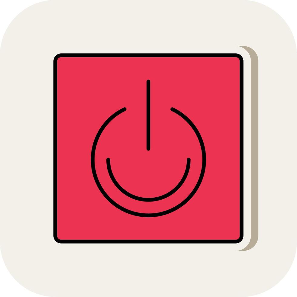 Turn On Line Filled White Shadow Icon vector