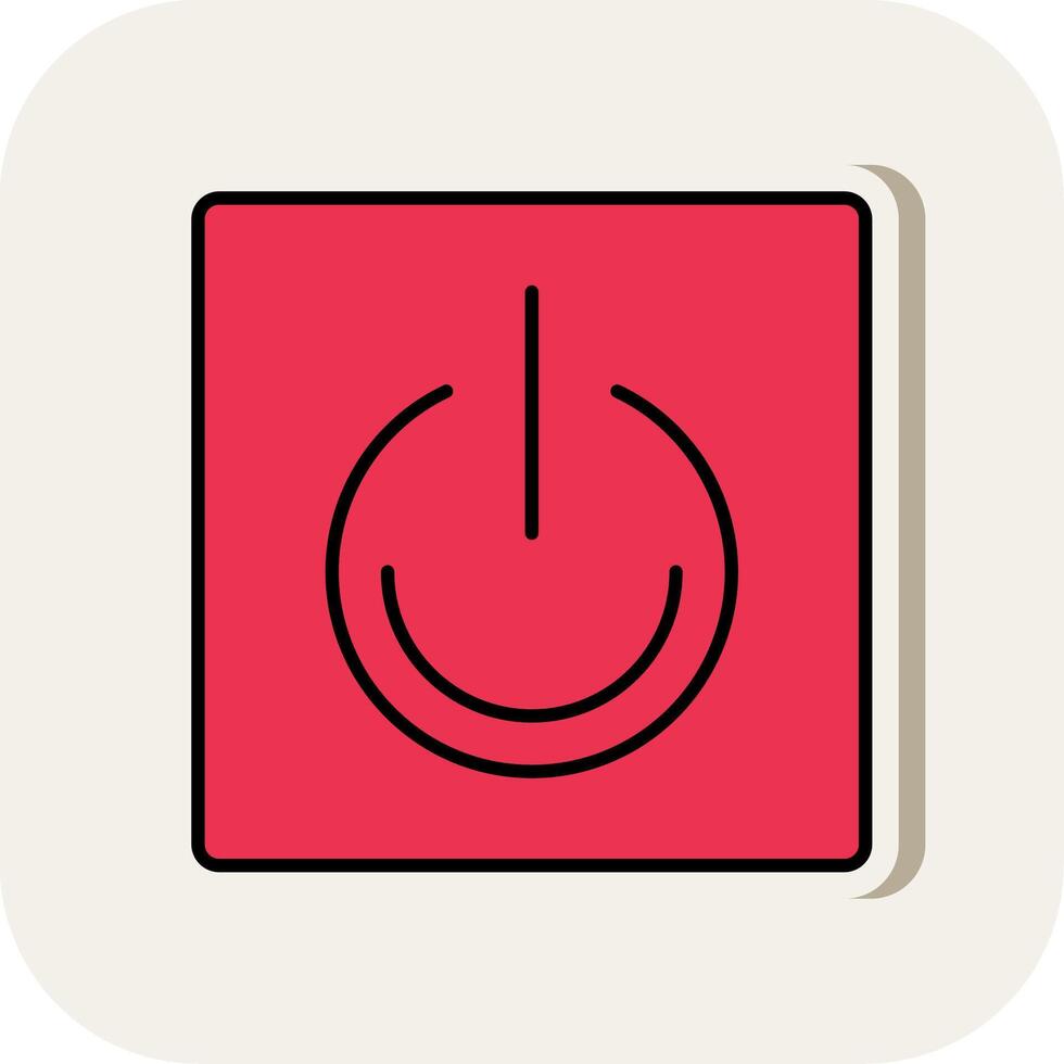 Turn On Line Filled White Shadow Icon vector