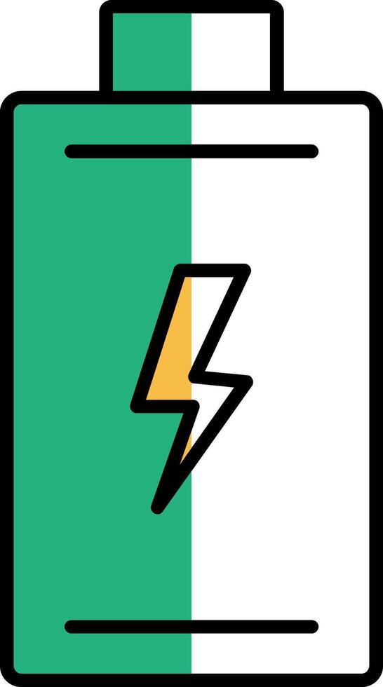 Battery Filled Half Cut Icon vector