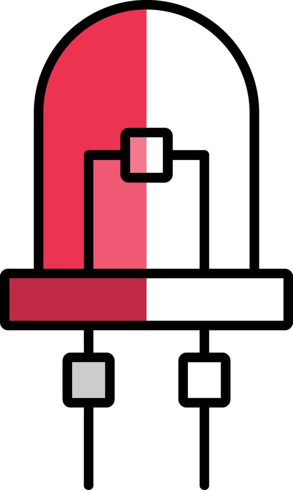 Diode Filled Half Cut Icon vector