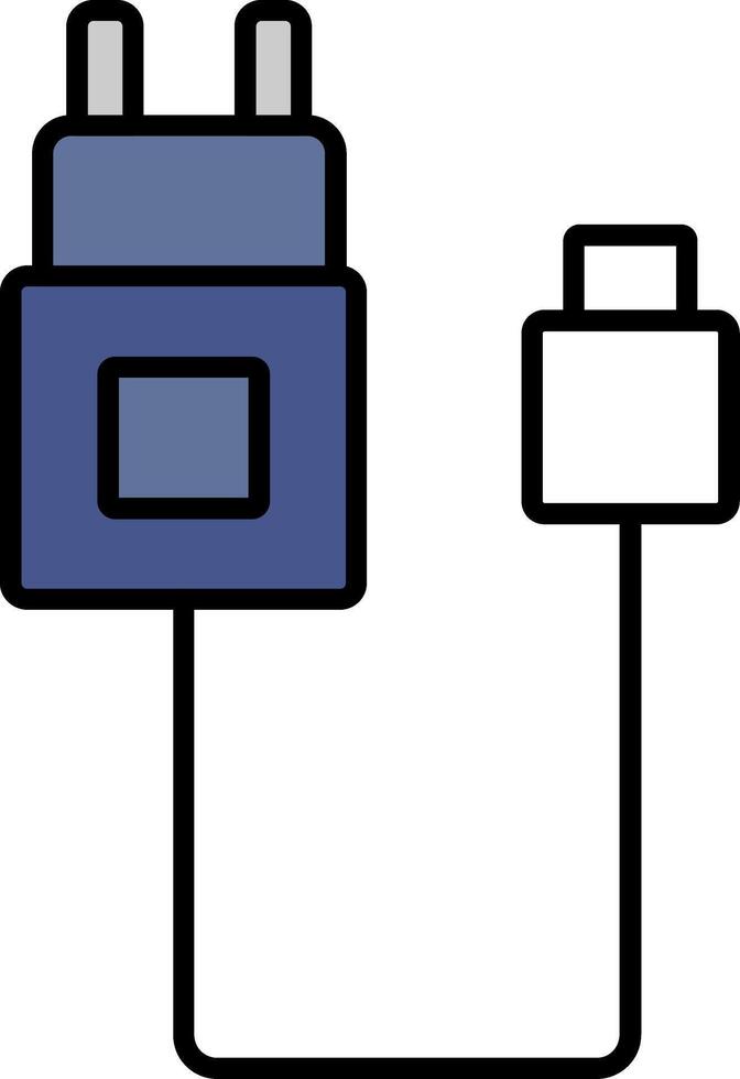 Charger Filled Half Cut Icon vector