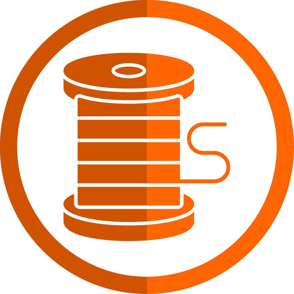 Thread Glyph Orange Circle Icon vector