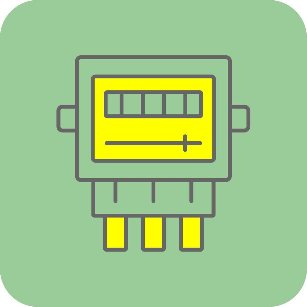 Electric Meter Filled Yellow Icon vector