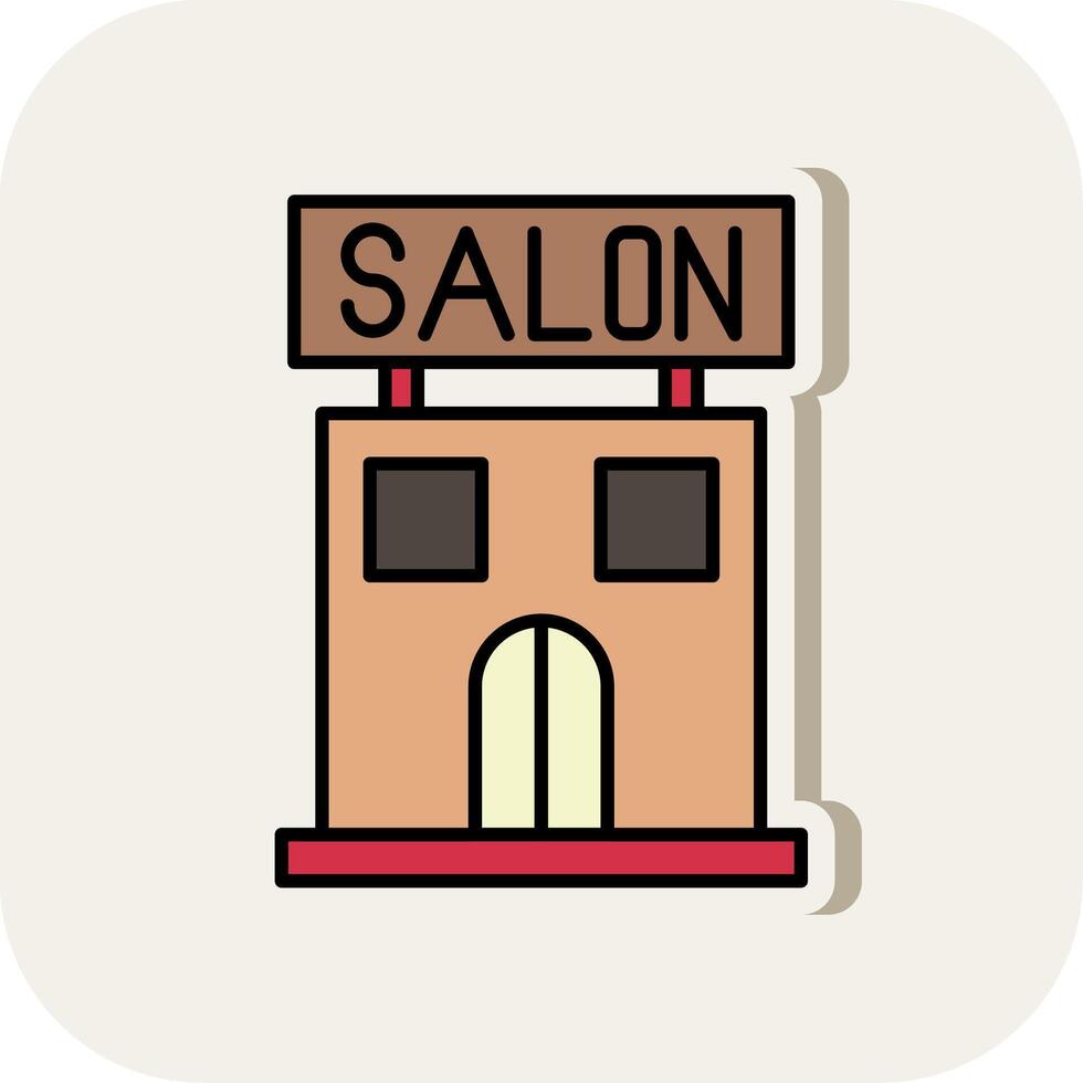 Salon Line Filled White Shadow Icon vector