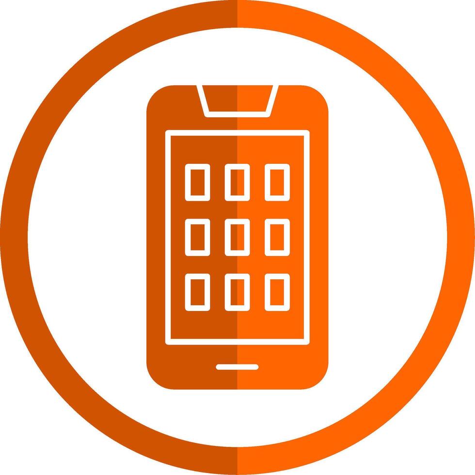 Mobile Glyph Orange Circle Icon vector