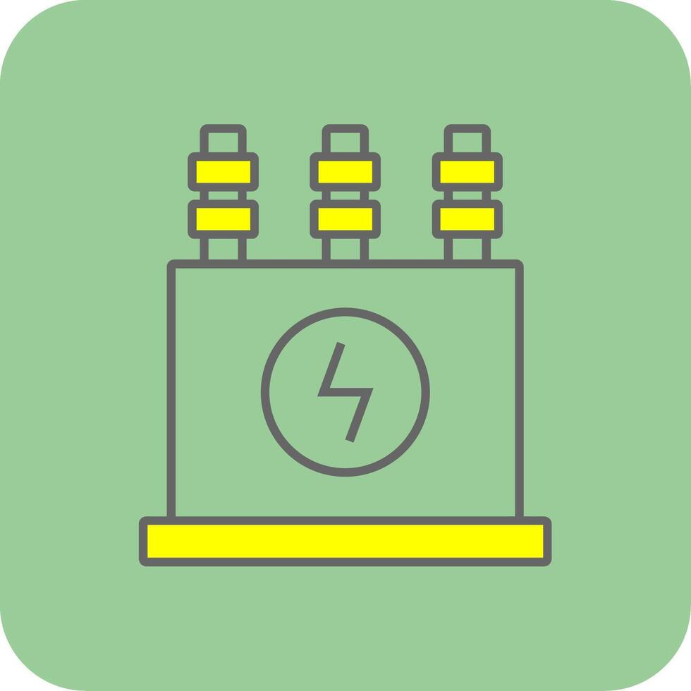 Power Transformer Filled Yellow Icon vector