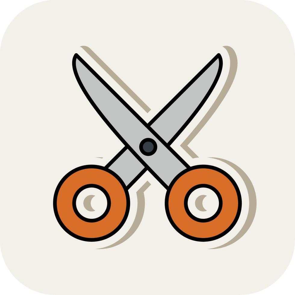 Scissors Line Filled White Shadow Icon vector