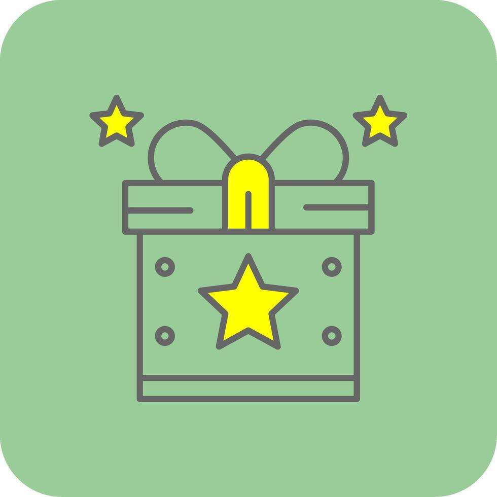 Gift Filled Yellow Icon vector