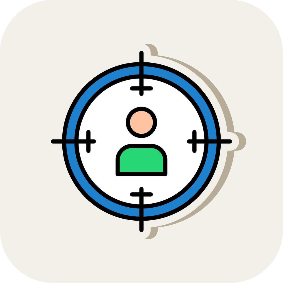 Target Line Filled White Shadow Icon vector