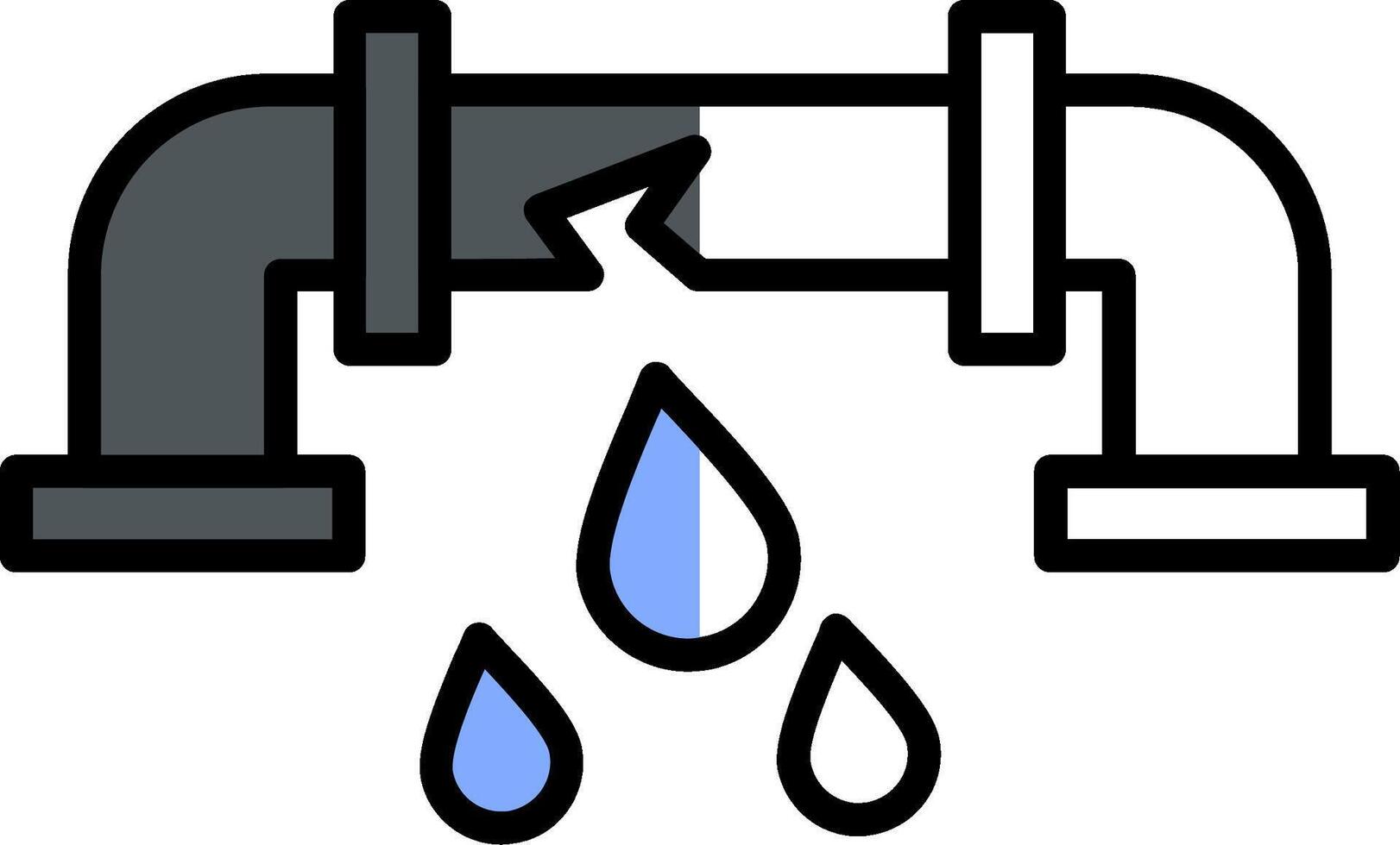 Leakage Filled Half Cut Icon vector