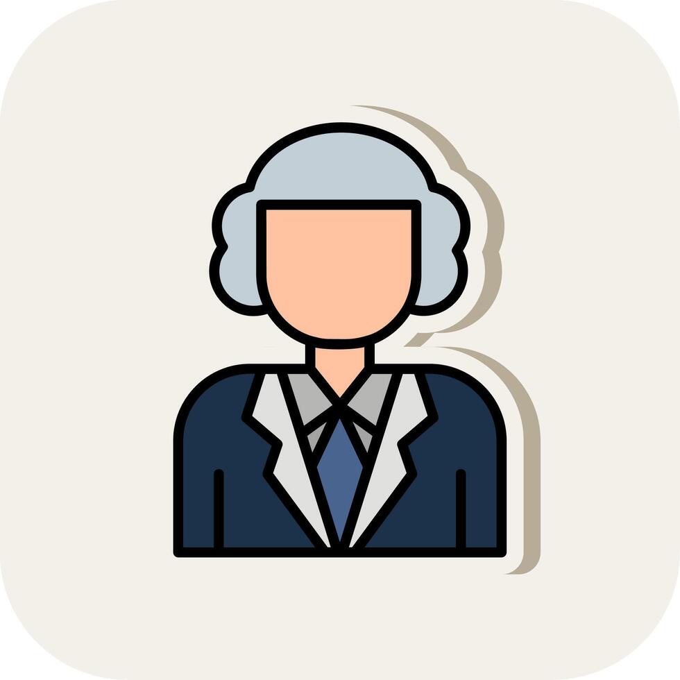 Judge Line Filled White Shadow Icon vector