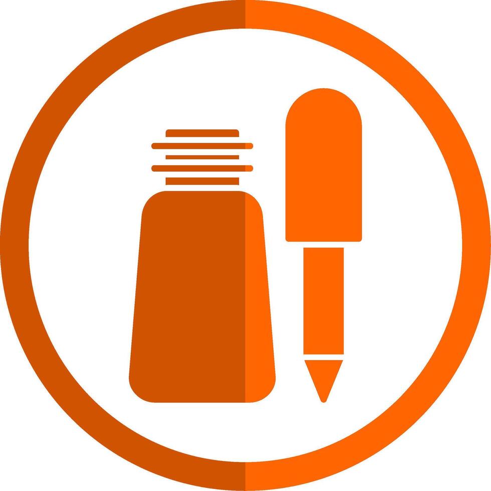 Eyeliner Glyph Orange Circle Icon vector