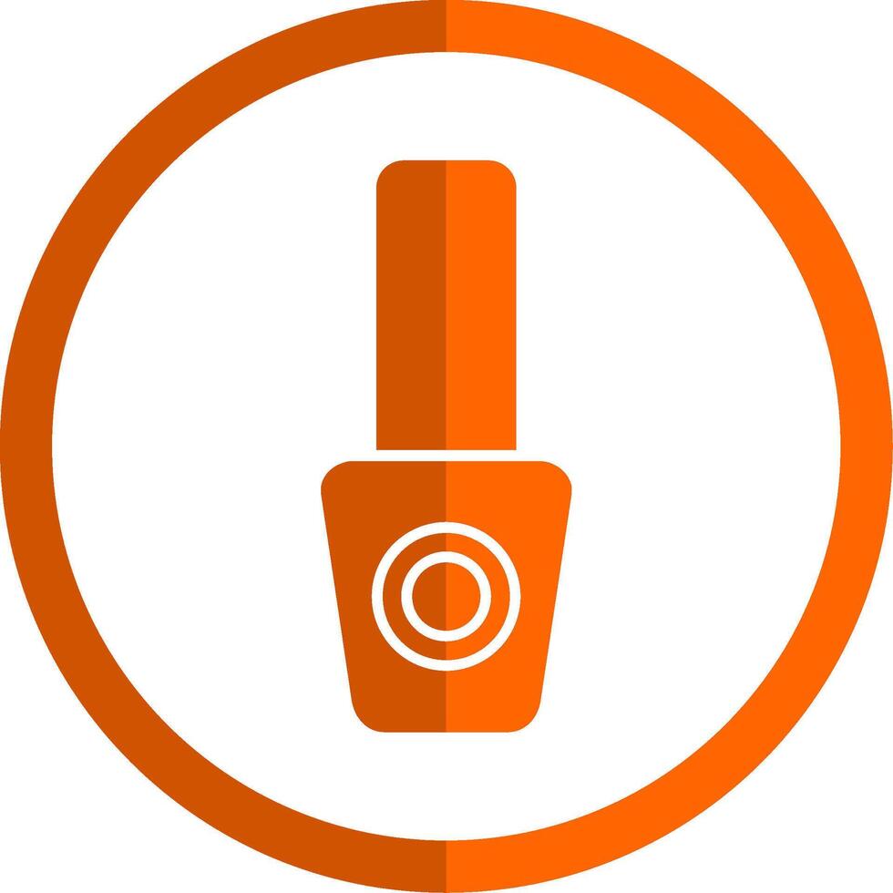 Nail Polish Glyph Orange Circle Icon vector