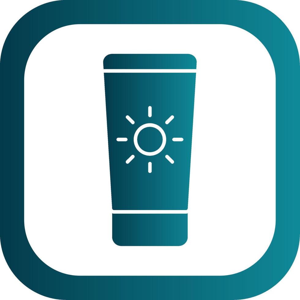 Sun Cream Glyph Gradient Round Corner Icon vector