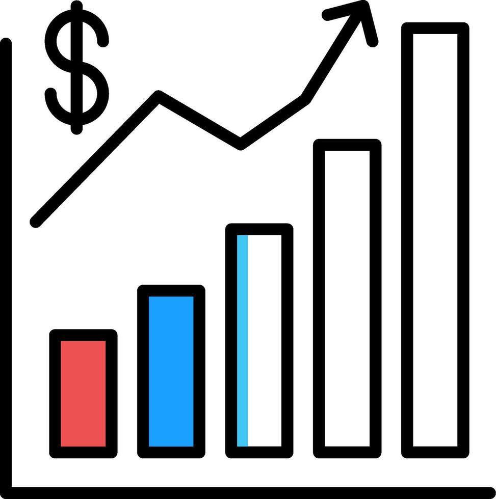 Stocks Filled Half Cut Icon vector